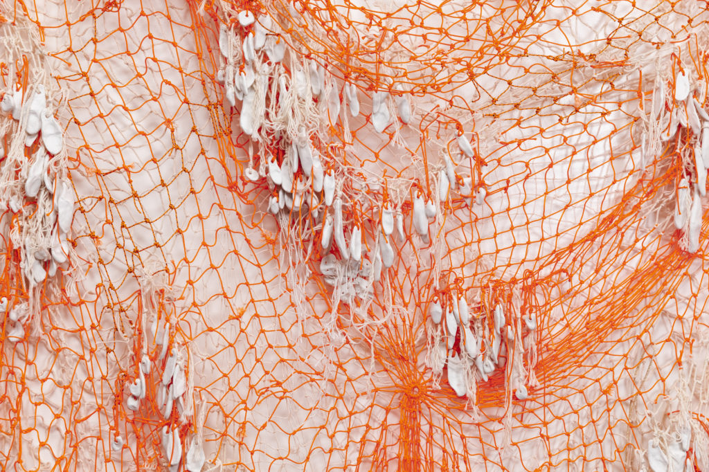 Mimi Bai, Net, hand-tied cotton and nylon string, 14 x 14 feet